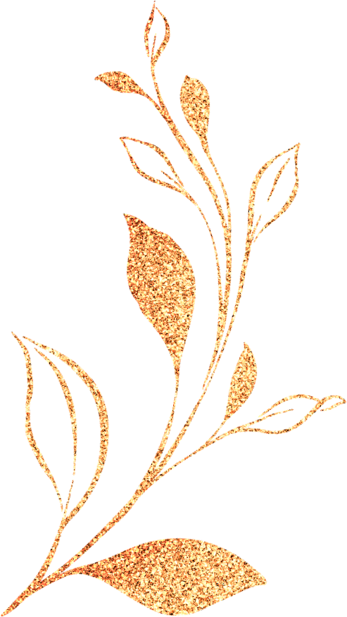 About: A gold leaf design on a black background.